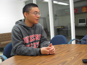 Photo by Brandon Jordan The Knight News sat down with Christopher Labial to discuss his first semester as Student Association President.