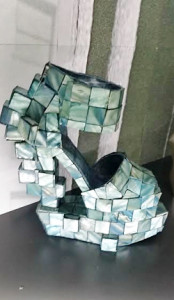Photo by Candice Samuels Mother of Pearl (2013), designed by Matilda Maroti and Petra Hogstrom from Swedish brand Shoise, is one of the many unique heels on display at The Brooklyn Mueseum.