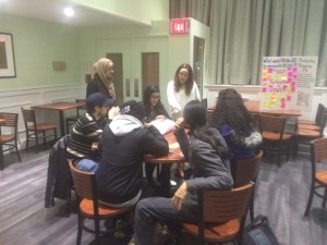 PHOTO BY ALEXANDER KOLOKOTRONIS Participatory budgeting assemblies feature groups of students planning the next steps of the process.