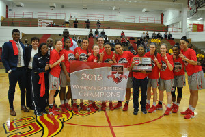 PHOTO COURTESY OF EAST COAST CONFERENCE The Knights celebrated their second consecutive ECC championship on March 6.