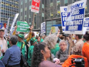 Photo by Brandon Jordan CUNY faculty and staff have demonstrated in rallies for a new contract, including the CUNY Rising event on March 10.