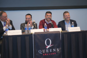 Photo courtesy of Maria Matteo Major League Soccer player David Villa (second from the right) announced partnership with QC on April 13. 