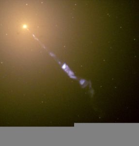 Image of Jet coming out of M87 black hole from NASA’s Hubble Space Telescope. Credit: NASA and the Hubble Heritage Team.